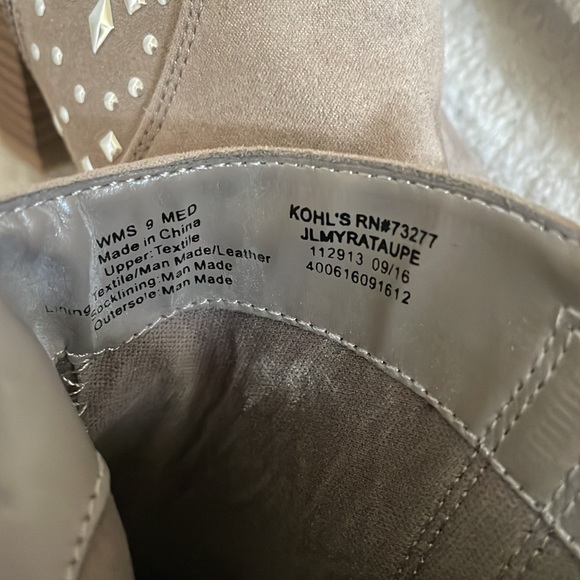 JENNIFER LOPEZ Taupe Studded Ankle Booties - Picture 6 of 7